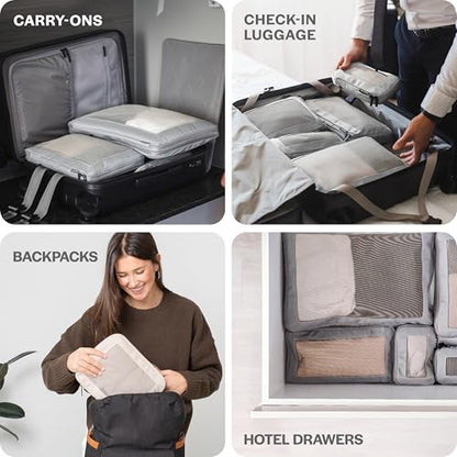 Aerotrunk Compression Packing Cubes for Travel, 4-Pack, Light Grey - color: Light Grey, size: 4-Pack