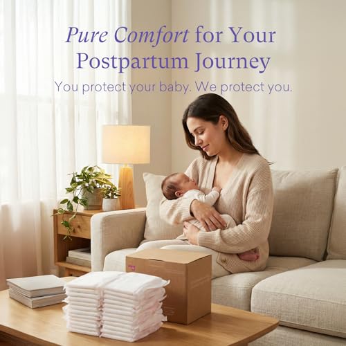 PurComfy Premium Postpartum Pads with Wings, 48 Count - size: 1 Count (Pack of 48)