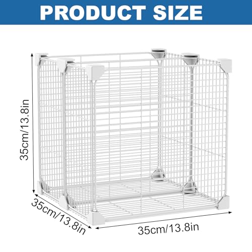 Deep Freezer Organizer Bin with Adjustable Divider Pantry, 13.8x13.8x13.8''