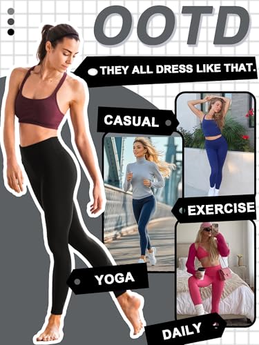 FULLSOFT Buttery Soft Leggings for Women High Waisted - color: Light Blue, size: Small-Medium