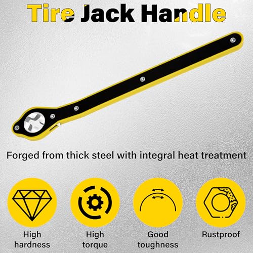 ecocstm Car Jack Ratchet Wrench, Labor-saving Tire Jack Handle