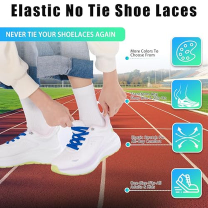 Elastic No Tie Shoe Laces for Kids and Adults Sneakers, Stretch Flat Tieless Shoelaces - color: Black