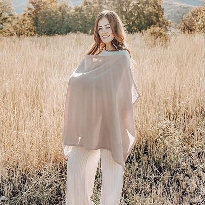 Konssy Muslin Nursing Cover Up for Breastfeeding with Rigid Hoop - color: Taupe
