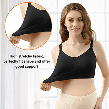 4HOW Pumping Bra Hands Free Pumping and Nursing Bra All in One - color: 2pc(black), size: X-Large