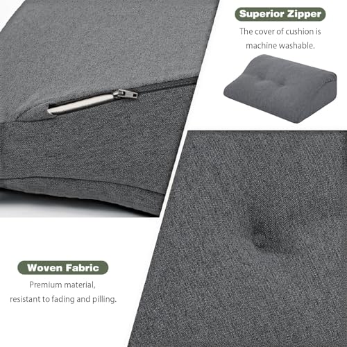 baibu Patented Dual-Layer Memory Foam Lumbar Pillow for Recliner, Dark Grey - color: Dark Grey