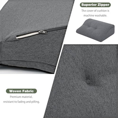 baibu Patented Dual-Layer Memory Foam Lumbar Pillow for Recliner, Dark Grey - color: Dark Grey