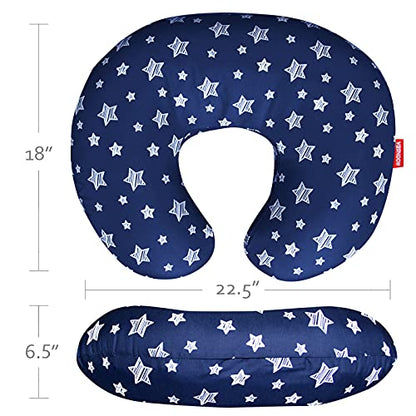Nursing Pillow Cover for Baby Snug Fits Boppy Nursing Pillows - color: Navy Star