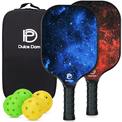 DULCE DOM Pickleball Paddles Set of 2/4 - USAPA Approved - color: Blue Red*2