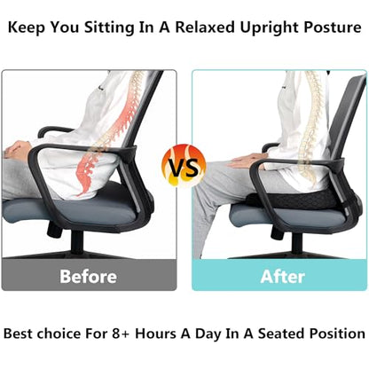 Larger Seat Cushion for Office Chair,10-Inch Extended U-Cutout
