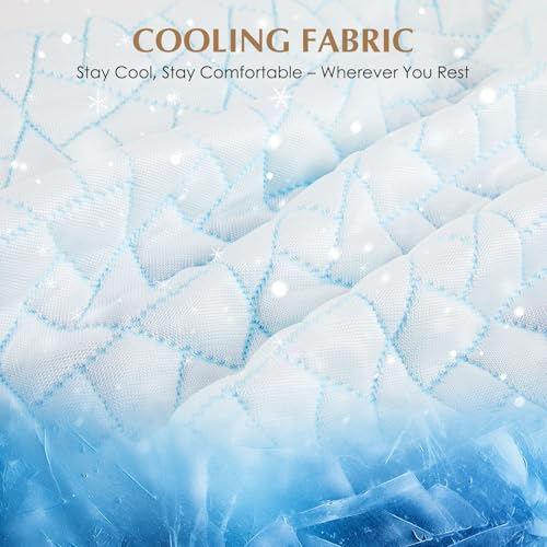 DONAMA Memory Foam Pregnancy Pillow for Sleeping, Cooling Maternity Pillow - color: White Blue