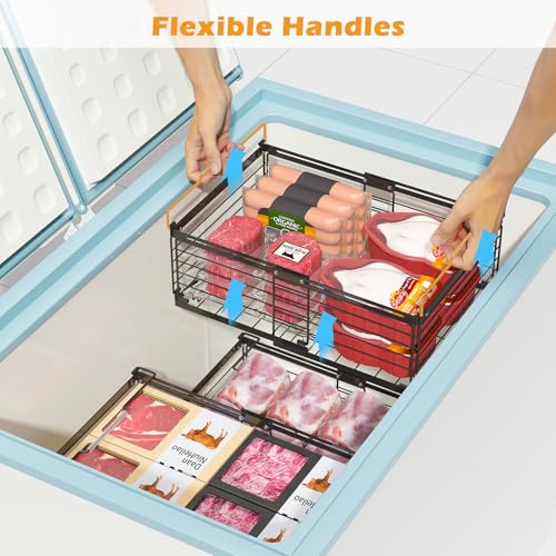 NADAMOO Expandable Chest Freezer Organizer, Stackable Wire Baskets - size: 2 Packs
