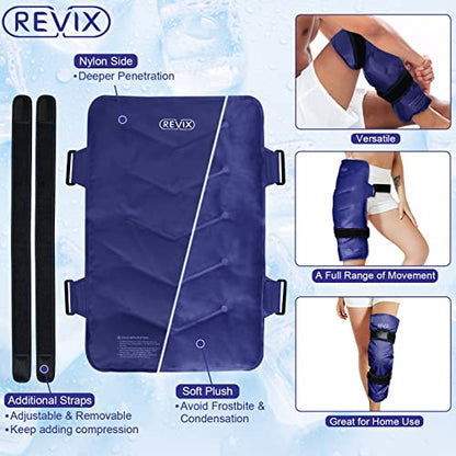 REVIX Full Back Ice Pack for Injuries and Hip Ice Pack Wrap for Bursitis