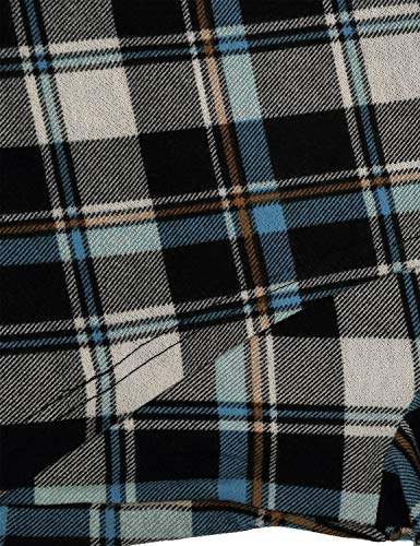 Joymom Maternity Rolled Long Sleeve Nursing Tops Tunic Blouses Breastfeeding - color: 1-2 Blue Black Plaid, size: Medium