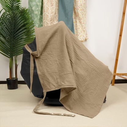 MEXXI Muslin Nursing Covers for Breastfeeding, 2 Pack Privacy Nursing Apron - color: Deer