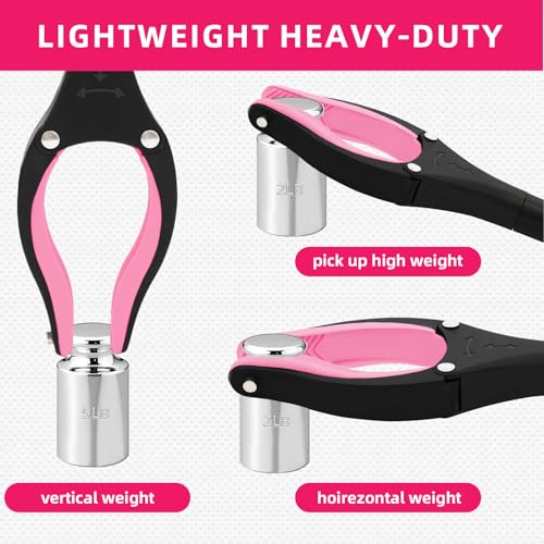 2Pcs 32" Foldable Grabber Reacher Tool for Seniors Pink - color: Pink