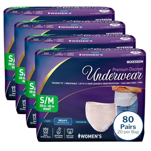McKesson Discreet Underwear for Women, 28-, Waist, 40 in, 20 ct - size: Small/Medium