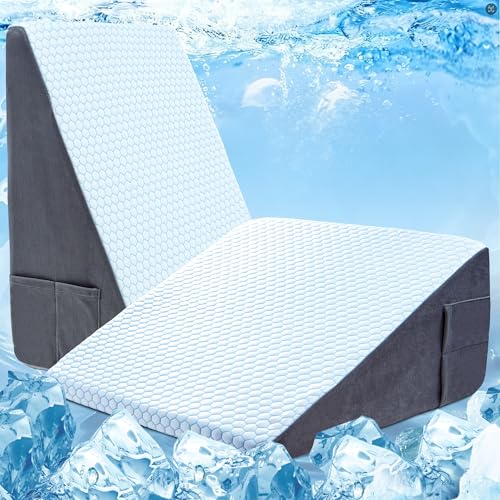 WOLKI 12 Inch Cooling Wedge Pillow for Sleeping & After Surgery Recovery - size: 12" Height