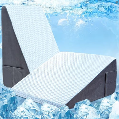 WOLKI 12 Inch Cooling Wedge Pillow for Sleeping & After Surgery Recovery - size: 12" Height