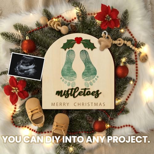 Beeveer Christmas Baby Footprint DIY Crafts Mistletoe, Classic - style: Classic