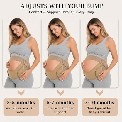 Pregnancy Belly Band, Maternity Belly Band, Beige, Medium - color: Flesh Color, size: Medium