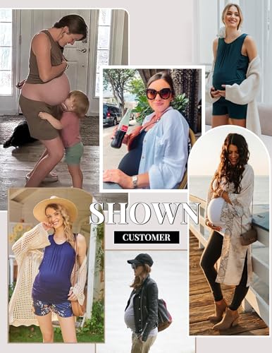 Ekouaer Nursing Pajamas Set Postpartum Tank Tops and Shorts - color: Pink-grey Star, size: Medium