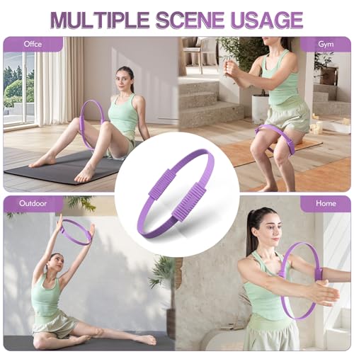 Pilates Kit, 13.5" Pilates Ring with Mini Ball & Resistance Bands - color: Purple, size: Pilates Ring