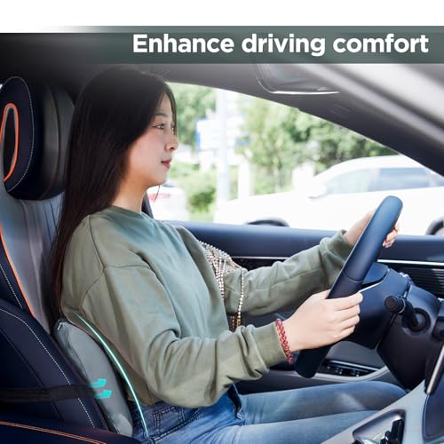 Lumbar Support Pillow for Office Chair, Memory Foam Car Back Cushion - color: Green