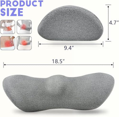 kasney Lumbar Support Pillow for Office Chair, Dark Gray - color: Dark Gray
