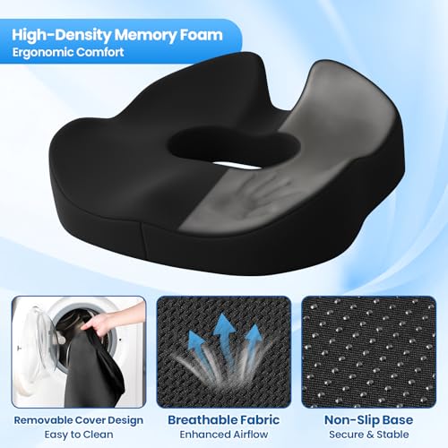 SweetSlubr Large Donut Pillow Seat Cushion, Lifting Cushions (Black) - color: Black, size: Large