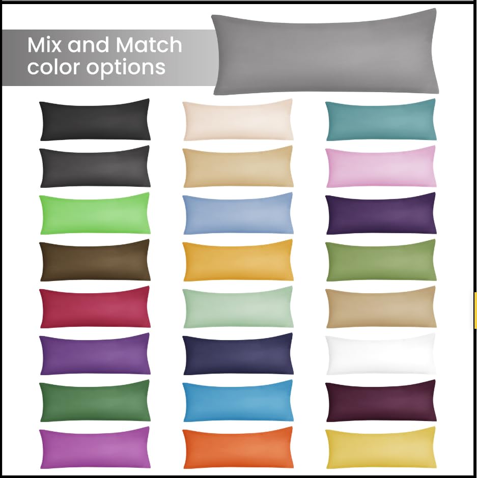 EVOLIVE Body Pillow Cover 21"x54", Microfiber, Hidden Zipper (Wine) - color: Wine