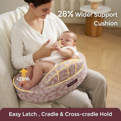 Momcozy Cozylite Nursing Pillow for Breastfeeding - Supportive Memory Foam - color: Cozylite -Light Pink