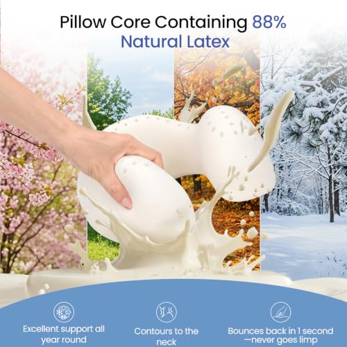 Travel Neck Pillow for Airplane, Natural Latex Neck Pillow
