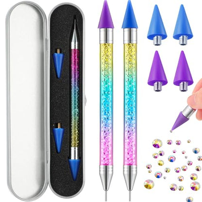Tatuo 2 Pcs Dual-ended Rhinestone Picker Tool, Colorful - color: colorful