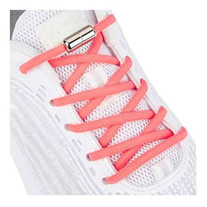 Elastic Shoe Laces for Kids and Adults Sneakers,Elastic No Tie Shoelaces - color: Neon Red