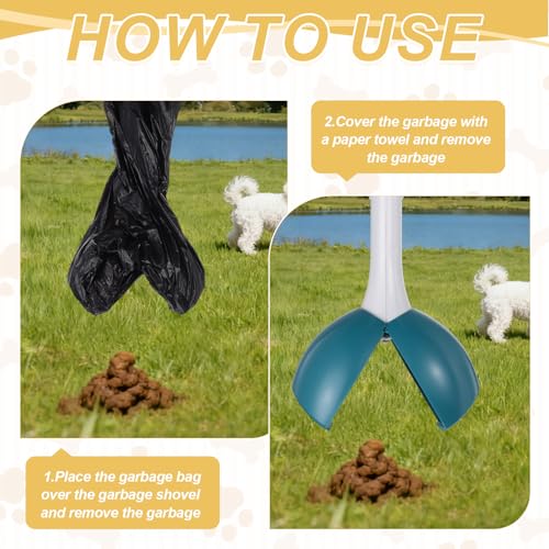 Poop Scooper, 19.3" Long Handle Dog Poop Scooper, Blue - color: Blue, size: 19.3
