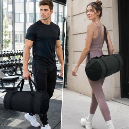 MIER Medium Gym Duffle Bag with Shoe Compartment & Wet Pocket, 35L, Black - color: black, size: 35L