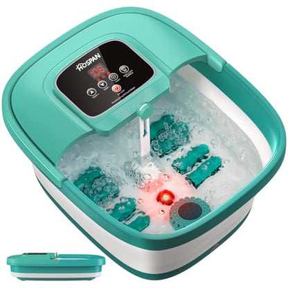 HOSPAN Collapsible Foot Spa, Foot Bath Massager with Heat, Bubble & Massage - color: Sky Blue