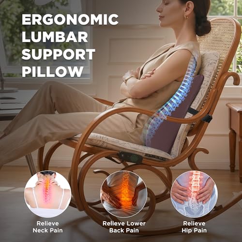 Dual-Layer Memory Foam Lumbar Support Pillow for Recliner, Coffee - color: Coffee
