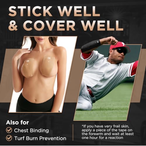 OK TAPE Extra Wide Kinesiology Tape for Shoulder, Back, Precut Strips - color: Black, size: 1 Roll