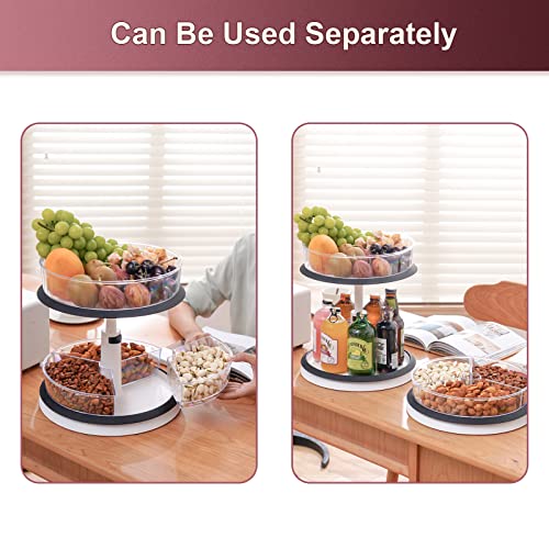 Ynelyase Lazy Susan Medicine Bottle Organizer for Cabinet 2 Tier Clear