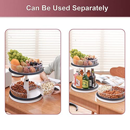 Ynelyase Lazy Susan Medicine Bottle Organizer for Cabinet 2 Tier Clear