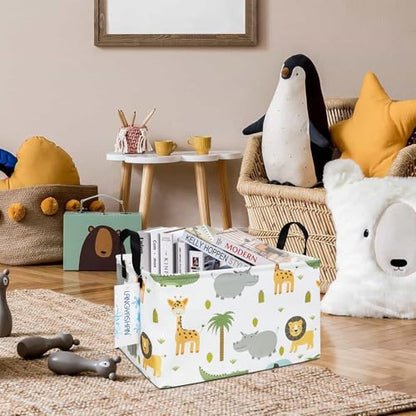 Rectangular Collapsible Animal Storage Basket Nursery Organizer - color: Rec animal
