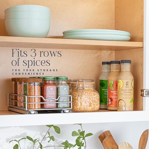 Pull Out Spice Rack for Cabinet, Spice Organizer 6-1/2"W x10-1/2"D x2-3/4”H - size: 6.5 Inch - Single