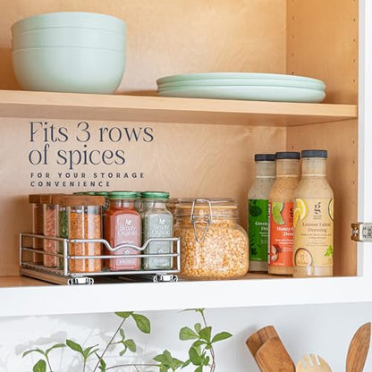 Pull Out Spice Rack for Cabinet, Spice Organizer 6-1/2"W x10-1/2"D x2-3/4”H - size: 6.5 Inch - Single