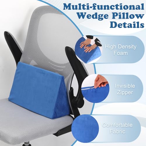 Small Wedge Pillow, Wedge Pillow for Bed Sores, Positioning Pillow - color: 1 Unit, Blue
