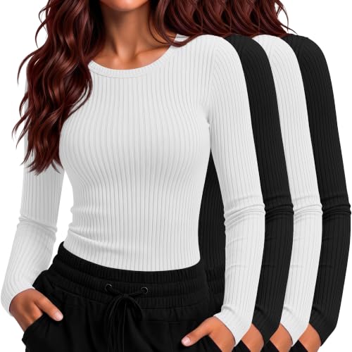 4 Pack Women's Underscrub Shirts - color: White, Black, size: XX-Large