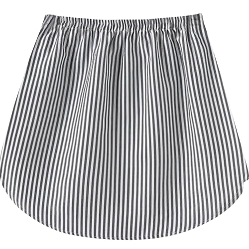 Girstunm Adjustable Shirts Extender Underskirt - color: Black Stripe, size: Large