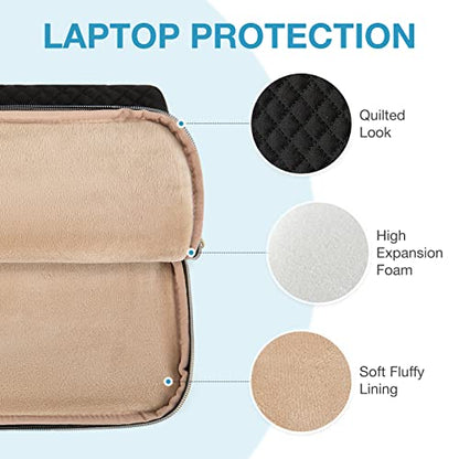 BAGSMART Laptop Sleeve Case with Handle Protective Water-Resistant - color: Black, size: 15.6 Inch