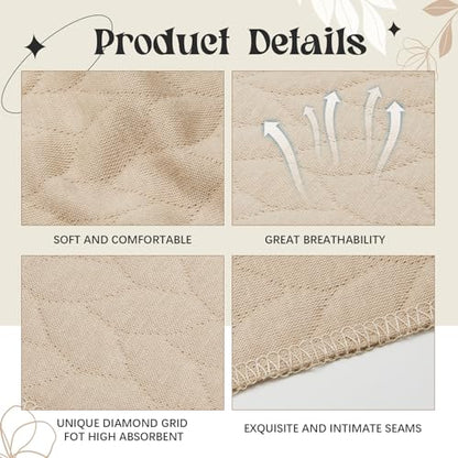 Toulite 10Pcs Reusable Cotton Bra Liners for Sweat - color: Khaki, size: X-Large