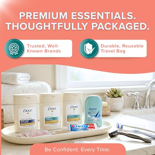 5 Pack Women’s Travel Hygiene Kits – 12-Piece Premium Brand-Name Toiletries - size: 5 Pack